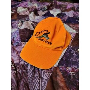 Vintage 80's Hunting Cap Hat Snapback‎ Docs Hunt Club Blaze Orange Retro